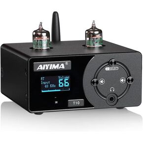 AIYIMA T10 JAN5654 مضخم صوت أنبوبي لفك ترميز الصوت بلوتوث 5.0 HiFi سماعة رأس مع PC-USB APTX مدخل بصري محوري وشاشة OLED لمضخم الصوت المنزلي (T10) in Kuwait
