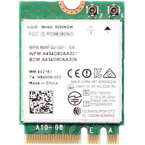 Wireless NIC 2.4GHz 5GHz AC 8260 Dual Band WiFi Bluetooth 4.2 M.2 MU-MIMO 8260NGW 802.11AC 867Mbps NGFF Dual Band Network WLAN Card Adapter Support Miracast 802.11 abgnac