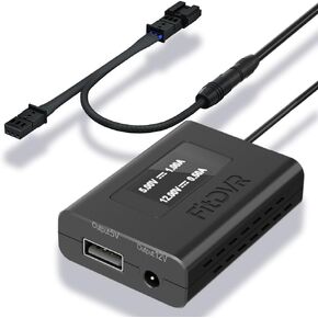 Dash Camera Power Adapter (3-Pin) for Porsche 718 Boxster Cayman (code 981 982 987) and 911 (code 991),LED display USB Power Source, Easy to Install, 5V 12V Output, for Dash Cam, Radar, D3-021