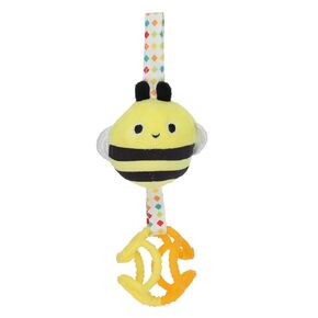 Eric Carle Very Hungry Caterpillar Busy Bee Chime Toy with Silicone Gummi Ogobolli – Makes Sound When Shaken and Great for Teething – Hanging Loop for On The Go