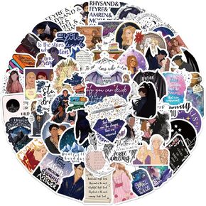 60 Pcs Acotar Merchandise Stickers Pack Cute Cool Aesthetic Stickers Book Graphic Vinyl Waterproof Stickers for Kids Girls Teens Adults Vinyl Stickers for Water Bottle Laptop Luggage (Acotar)