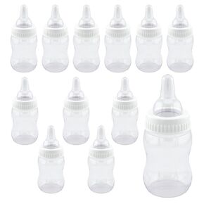 Homeford Mini Nursing Bottle Baby Bottle Baby Shower Favors, 4-inch, 12-Count, White