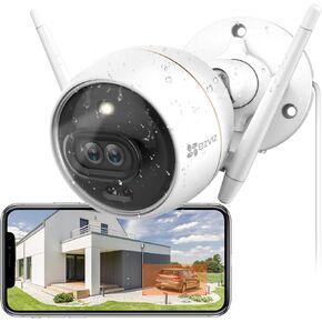 EZVIZ Outdoor Security Camera Dual Lens 1080P, Excellent Color Night Vision, Active Light & Siren Alarm with PIR Motion Detection, Weather Proof, Two-way Talk, the First Dual Lens Security Camera(C3X)
