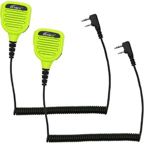Waterproof Shoulder Speaker Mic 2 Pin Two Way Radio Microphone with 3.5mm Audio Jack Compatible with BaoFeng GT-5R / UV-5R, BTECH, Kenwood and Retevis Radios walkie Talkie