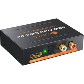 Neoteck 1080P HDMI مستخرج الصوت، HDMI إلى HDMI + TOSLINK SPDIF البصري + محول مقسم الصوت والفيديو التناظري RCA L/R لمشغل Blu-ray DVD Sky HD Box PS3 PS4 in Kuwait