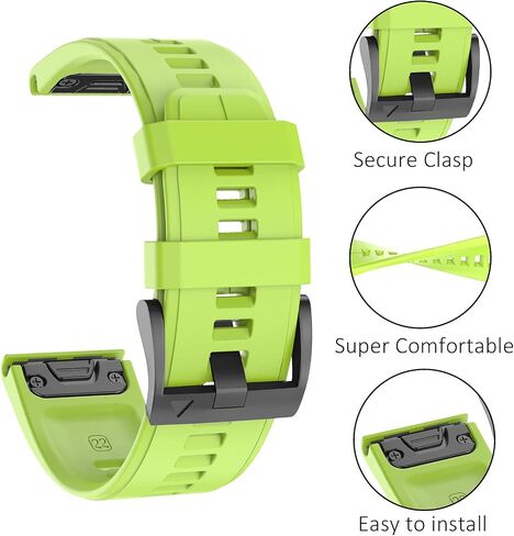 ISABAKE Bands Compatible with Fenix 7/Fenix 5/Fenix 5 Plus/Fenix 6/Fenix 6 Pro/Forerunner 935/Forerunner 945/Approach S60/Quatix 5, 22mm Soft Silicone Replacement Wristband Band in Saudi Arabia