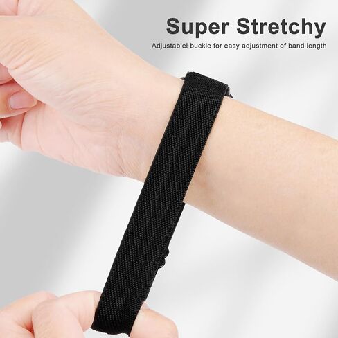 2 Pack Stretchy Nylon Compatible with Samsung Galaxy Fit 3 Band for Women Men, Elastic Adjustable Soft Sport Strap Wristband for Galaxy Fit 3 Band SM-R390 in Kuwait