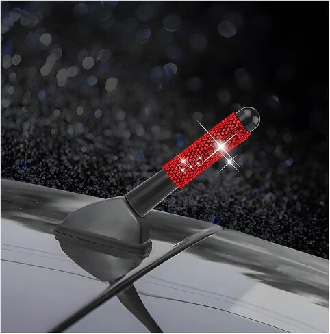 هوائي سيارة AUKEPO Bling، بديل هوائي ديكور للسيارة من حجر الراين والكريستال الماسي المقاوم للماء، ملحقات الديكور الخارجي للشاحنة للنساء والفتيات، عالمي لمعظم شاحنات الدفع الرباعي RV (أبيض) in Kuwait