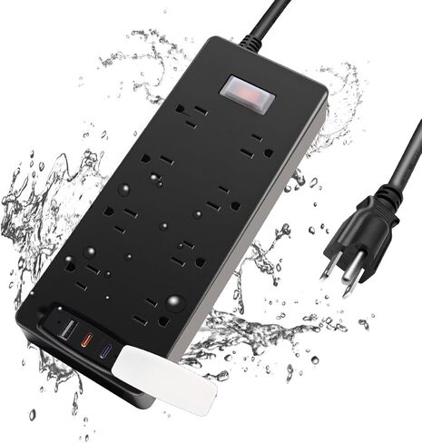 Desktop Power Strip with PD 20W, Desk Mount Design, 2 AC Outlets, 2 USB Fast Charging Ports, 6ft Extension Cord – Ideal for Home and Office Use, Fits 1.75" Thick Tabletop Edges in Saudi Arabia
