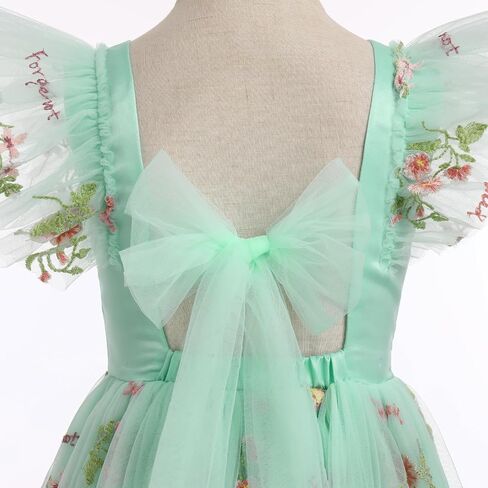 Toddler Girls Birthday Party Sundress Fancy Floral Embroidery Backless Princess Tulle Tutu Wedding Pageant Dress in Saudi Arabia