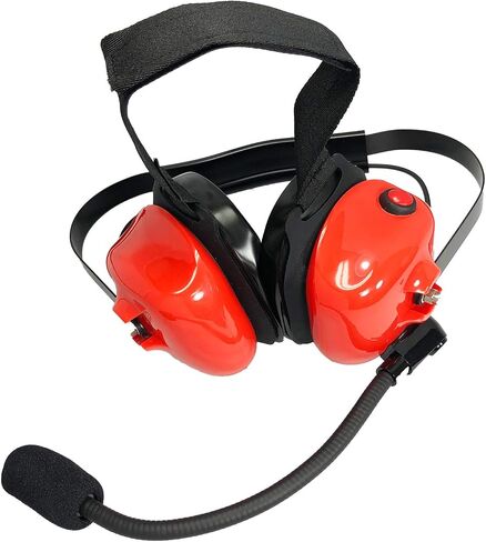 Noise Cancelling Two-Way Radio Over Ear Raceway Yellow Headset for Motorola CT150, CT250, CT450, CT450LS includes 5 pin PTT coil cable in Saudi Arabia