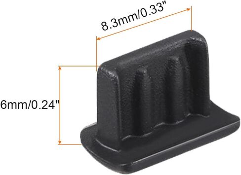 Mini USB Anti Dust Plug Port Dust Silicone Covers Caps Stoppers, [for MP3, Digital Camera, Mobile Hard Disk] - Black/20pcs in Saudi Arabia