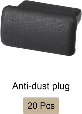 Mini USB Anti Dust Plug Port Dust Silicone Covers Caps Stoppers, [for MP3, Digital Camera, Mobile Hard Disk] - Black/20pcs in Saudi Arabia