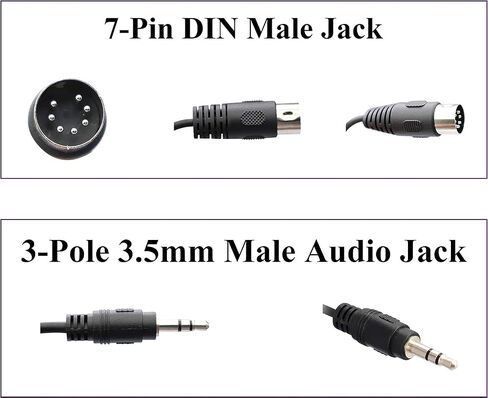 كابل zdyCGTime 3.5 مم إلى Midi، 7-Pin Din Male إلى 3.5 مم (1/8 بوصة) كابل صوت ستيريو ذكر متوافق مع iPad/iPhon/MP3/PC/TV/Android إلى Bang & Olufsen Naim، أنظمة رباعية ستيريو (0.5 متر /1.6 قدم) in Saudi Arabia