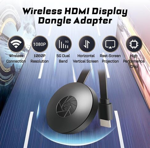 Display Dongle Adapter, 1080P HD Mini Video Mirroring Dongle Receiver, No Delay 5G Dual Band Smartphone to HDTV Projector, for Android, for iOS, for Win in Saudi Arabia