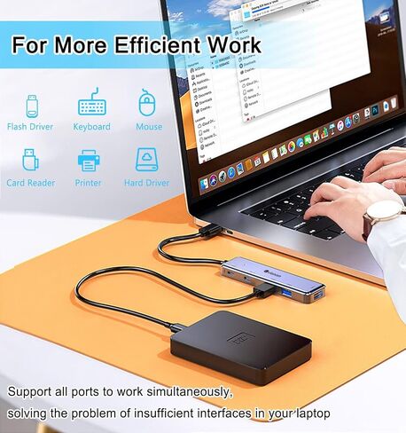 USB C Hub 5 Ports, VIENON Aluminum 5 in 1 USB C Dongle USB C Splitter with USB C Power/Data Ports, USB Extender for MacBook Pro Air iMac Pro, iPad Pro and More Type C Laptop in Saudi Arabia