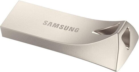 محرك أقراص فلاش USB Samsung BAR Plus MUF-128BE3/APC من النوع A 128 جيجابايت بسرعة 400 ميجابايت/ثانية قراءة 60 ميجابايت/ثانية كتابة محرك أقراص فلاش USB 3.1 متين مع حلقة مفاتيح باللون الفضي الشمبانيا in Kuwait