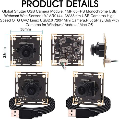 وحدة كاميرا عين السمكة USB ذات زاوية واسعة 720P 60FPS لوحة كاميرا ويب USB للكمبيوتر Mini UVC USB2.0 كاميرا كمبيوتر عالية السرعة USB مع كاميرا HD فيديو كاميرا صناعية Lightburn لأجهزة الكمبيوتر المحمول in Saudi Arabia