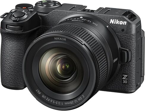 Nikon Z 30 Mirrorless Camera 4K DX Body with NIKKOR 12-28mm F3.5-5.6 PZ VR Lens 1781 Bundle Including Deco Gear Photography Bag + Microphone + Monopod + 64GB Card + Software Kit and Accessories in Saudi Arabia
