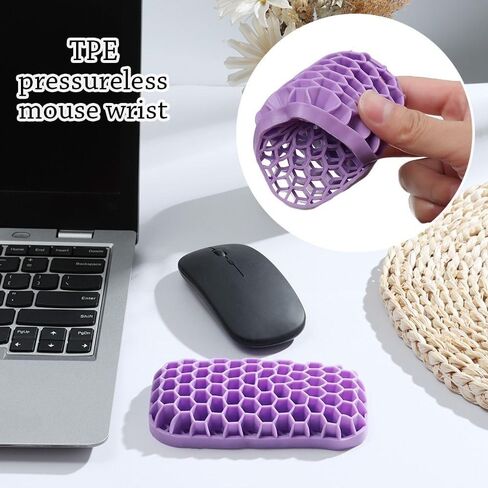 Wrist Rest Pad with Honeycomb Design, Purple Mouse Wrist Rest, Summer Cool Hand Pillow for Office, Home Pain Relief in Saudi Arabia