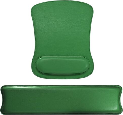 Mydours PU Leather Keyboard Wrist Rest & Mouse Wrist Support Set for Computers & Laptop, Ergonomic Design Memory Foam and Non-Slip Rubber Base for Easy Typing (Green) in Saudi Arabia