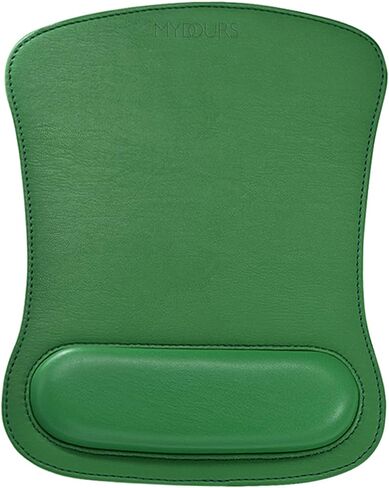 مجموعة مسند المعصم من جلد البولي يوريثان ومسند المعصم والفأرة لأجهزة الكمبيوتر والكمبيوتر المحمول، تصميم مريح من إسفنج الذاكرة وقاعدة مطاطية غير قابلة للانزلاق لسهولة الكتابة (أخضر) in Kuwait