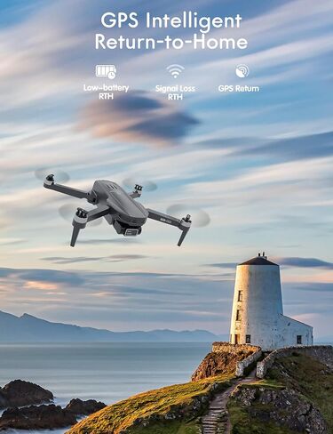طائرة بدون طيار GPS مع كاميرا للبالغين 4K، 249 جرام 2 محور Gimbal RC فيديو بدون طيار للمبتدئين مع نطاق تحكم 3280 قدم، العودة الذكية إلى المنزل، اتبعني، بطاريتان لمدة 40 دقيقة من الطيران، هدايا عيد ميلاد للرجال in Kuwait