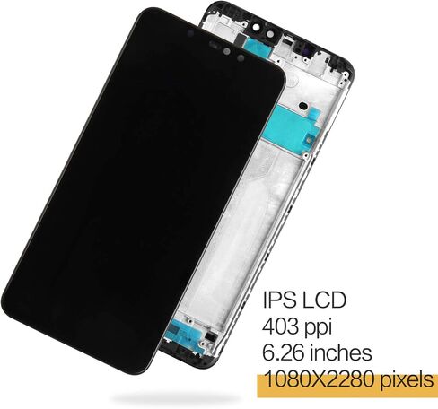 SRJTEK Screen Replacement for Xiaomi Redmi Note 6 Pro/Redmi Note 6pro LCD Display Touch Digitizer Panel with Frame Full Assembly Repair Kits Black in Saudi Arabia