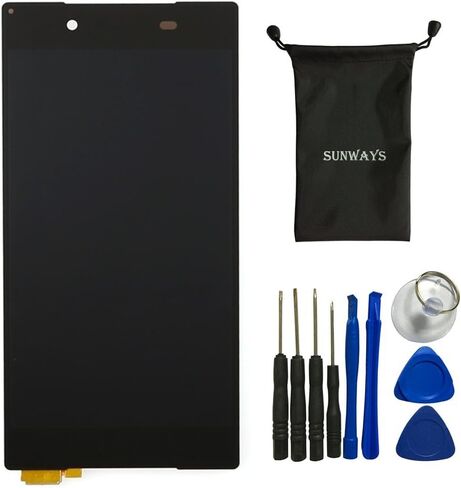 Sunways شاشة LCD تعمل باللمس محول رقمي زجاج عدسة بديلة للشاشة لهاتف Sony Xperia Z5 E6603 E6633 E6653 E6683 مع أدوات فتح الجهاز ولاصق مقطوع مسبقًا (أسود) in Saudi Arabia