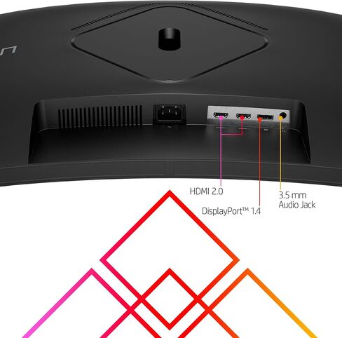 شاشة HP OMEN 32c المنحنية للألعاب مقاس 31.5 بوصة QHD 165 هرتز AMD FreeSync EyeSafe حامل قابل للتعديل معتمد من VESA، 99% sRGB، 90% DCI-P3، 400 شمعة في المتر المربع، لوحدة تحكم الألعاب، الكمبيوتر الشخصي، سطح المكتب - أسود (متجدد) in Kuwait
