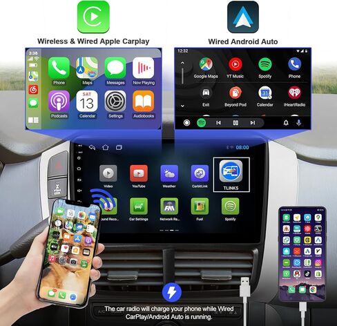 2+32G Android 12 Double Din Car Stereo for Honda Pilot 2006-2008 with 9 Inch Touchscreen Radio Built-in Wireless Carplay/Android Auto/GPS/Bluetooth/FM/AUX-in/Steering Wheel Controls/Backup Camera in Saudi Arabia