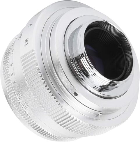 Camera Lens 35mm F1.6 C Mount Large Aperture Manual Fixed Focus Portrait Camera Lens Accessoryblack (Silver) in Saudi Arabia