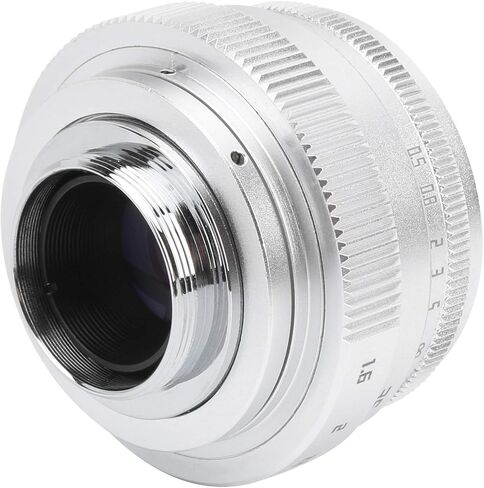 Camera Lens 35mm F1.6 C Mount Large Aperture Manual Fixed Focus Portrait Camera Lens Accessoryblack (Silver) in Saudi Arabia
