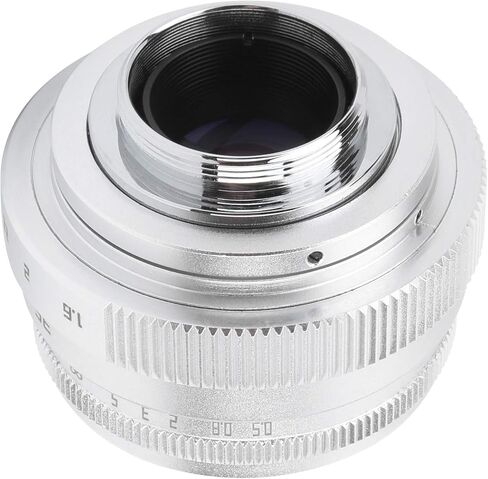 Camera Lens 35mm F1.6 C Mount Large Aperture Manual Fixed Focus Portrait Camera Lens Accessoryblack (Silver) in Saudi Arabia