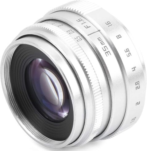 Camera Lens 35mm F1.6 C Mount Large Aperture Manual Fixed Focus Portrait Camera Lens Accessoryblack (Silver) in Saudi Arabia
