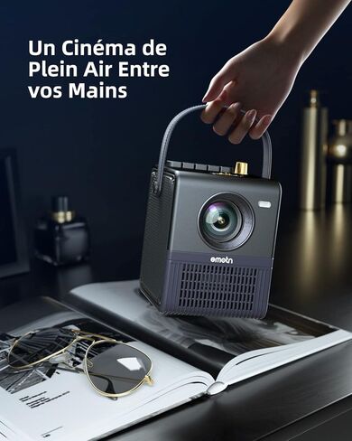 جهاز عرض Emotn O1 Native 1080P مع WiFi وBluetooth، شاشة 100 بوصة متضمنة، جهاز عرض صغير 400 ANSI Lumens، شاشة عرض 300 بوصة تدعم 4K أجهزة عرض أفلام محمولة متوافقة مع عصا التلفزيون/الهاتف/الكمبيوتر الشخصي in Saudi Arabia