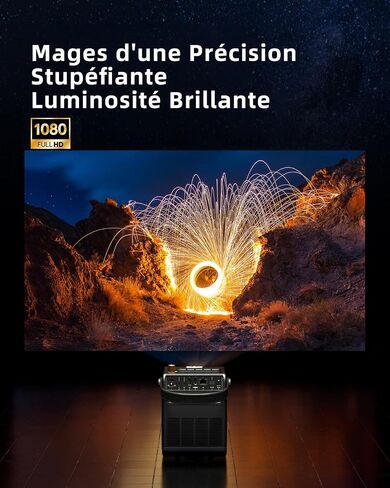 جهاز عرض Emotn O1 Native 1080P مع WiFi وBluetooth، شاشة 100 بوصة متضمنة، جهاز عرض صغير 400 ANSI Lumens، شاشة عرض 300 بوصة تدعم 4K أجهزة عرض أفلام محمولة متوافقة مع عصا التلفزيون/الهاتف/الكمبيوتر الشخصي in Saudi Arabia