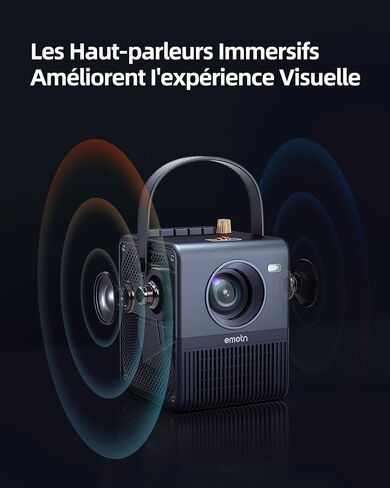 جهاز عرض Emotn O1 Native 1080P مع WiFi وBluetooth، شاشة 100 بوصة متضمنة، جهاز عرض صغير 400 ANSI Lumens، شاشة عرض 300 بوصة تدعم 4K أجهزة عرض أفلام محمولة متوافقة مع عصا التلفزيون/الهاتف/الكمبيوتر الشخصي in Saudi Arabia