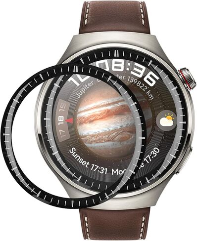 kwmobile Protective Film Compatible with Huawei Watch 4 Pro Screen Protector - 2X Smart Watch Protector Anti-Fingerprint in Saudi Arabia