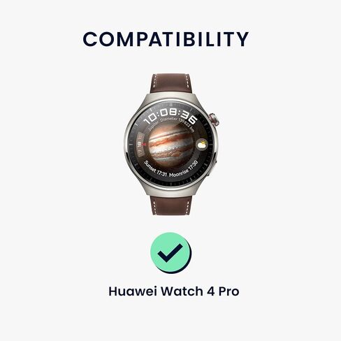 kwmobile Protective Film Compatible with Huawei Watch 4 Pro Screen Protector - 2X Smart Watch Protector Anti-Fingerprint in Saudi Arabia