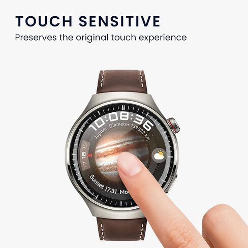 kwmobile Protective Film Compatible with Huawei Watch 4 Pro Screen Protector - 2X Smart Watch Protector Anti-Fingerprint in Saudi Arabia