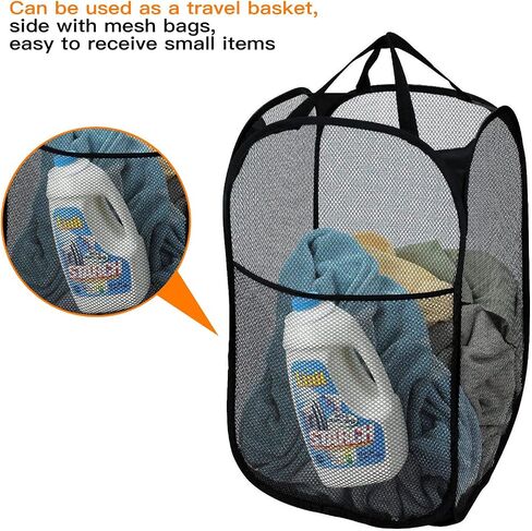 Pop Up Hamper, Premium Pop Up Laundry Basket Foldable mesh laundry hamper in Saudi Arabia