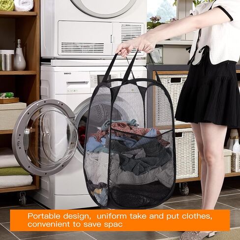 Pop Up Hamper, Premium Pop Up Laundry Basket Foldable mesh laundry hamper in Saudi Arabia