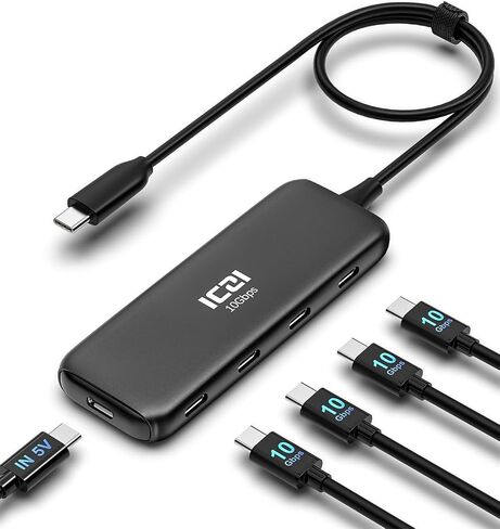 USB C Hub, ICZI USB C 3.2 Hub with 1.31ft Extended Cable,10Gbps Data USB C Splitter,USB C Ports for MacBook Pro/Air, iMac Pro, Surface Pro, iPad Pro, XPS, PC(Not Support Charging/Monitor) in Saudi Arabia