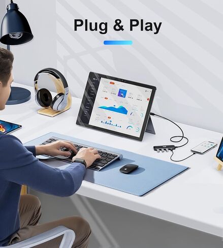 USB C Hub, ICZI USB C 3.2 Hub with 1.31ft Extended Cable,10Gbps Data USB C Splitter,USB C Ports for MacBook Pro/Air, iMac Pro, Surface Pro, iPad Pro, XPS, PC(Not Support Charging/Monitor) in Saudi Arabia
