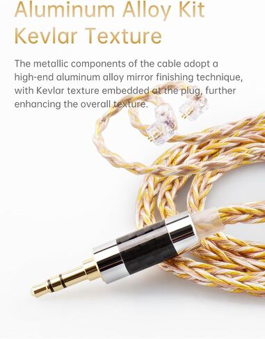 كابل سماعات KBEAR KZ ZS10 PRO ترقية 8 كور ذهبي وفضي ونحاسي مختلط كابل بديل مضفر لـ kz zsn pro x/zsn pro/zs10 pro/zs10 pro x/ edx pro/ dqs/pr2/as16-pro zas zar krila cca cra in Saudi Arabia