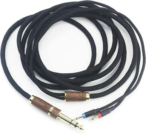 NewFantasia 6N OCC Copper Silver Plated Upgrade Audio Cable 3.5mm Male & 6.3mm Adapter for Monolith M1060, M1060C, M565, M565, for AudioQuest NightHawk Headphone Walnut Wood Shell (2X 2.5mm Version) in Saudi Arabia