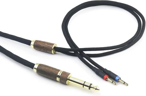 NewFantasia 6N OCC Copper Silver Plated Upgrade Audio Cable 3.5mm Male & 6.3mm Adapter for Monolith M1060, M1060C, M565, M565, for AudioQuest NightHawk Headphone Walnut Wood Shell (2X 2.5mm Version) in Saudi Arabia