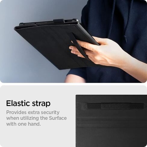 Spigen Stand Folio Designed for Microsoft Surface Pro 11 / Surface Pro 10 / Pro 9/8 Case Cover with Pen Holder (2024/2022/2021) - Black in Saudi Arabia