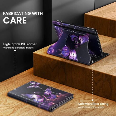 حافظة MoKo تناسب جهاز Amazon Kindle Fire HD 10 & 10 Plus الجديد تمامًا (الجيل 13/11، إصدار 2023/2021) مقاس 10.1 بوصة - حافظة خفيفة الوزن قابلة للدوران 360 درجة من البولي يوريثان، مع مسند وحزام لليد، لون مزدوج in Saudi Arabia